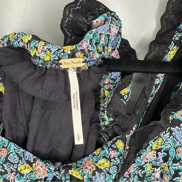 Free People Pennie Babydoll Mini Dress Floral Flowy Dress Size Small - Picture 8 of 8